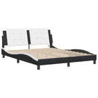 Bed Frame with LED without Mattress "Zadar" Black and White 160x200 cm