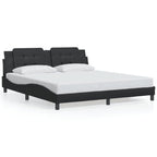 Bed Frame with LED without Mattress "Zadar" Black 180x200 cm