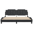 Bed Frame with LED without Mattress "Zadar" Black 180x200 cm