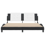 Bed Frame with LED without Mattress "Zadar" Black and White 180x200 cm