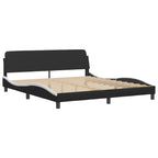 Bed Frame with LED without Mattress "Zadar" Black and White 180x200 cm