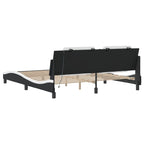 Bed Frame with LED without Mattress "Zadar" Black and White 180x200 cm