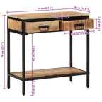 Avlastningsbord 70x35x70 cm massivt grovt mangoträ
