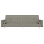 Bäddsoffa 2-sits med två kuddar ljusgrå sammet