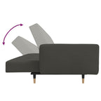 Bäddsoffa 2-sits med två kuddar mörkgrå sammet