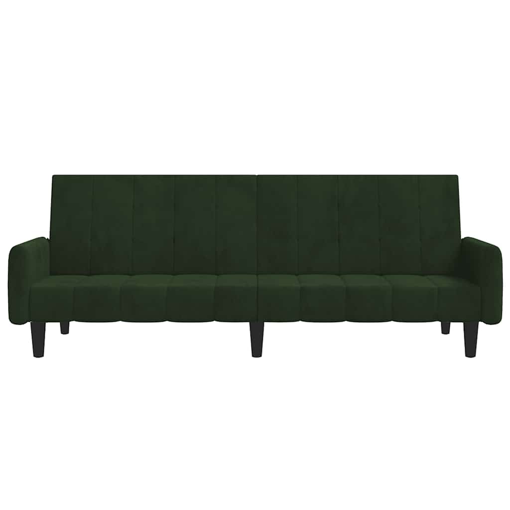 Bäddsoffa 2-sits mörkgrön sammet