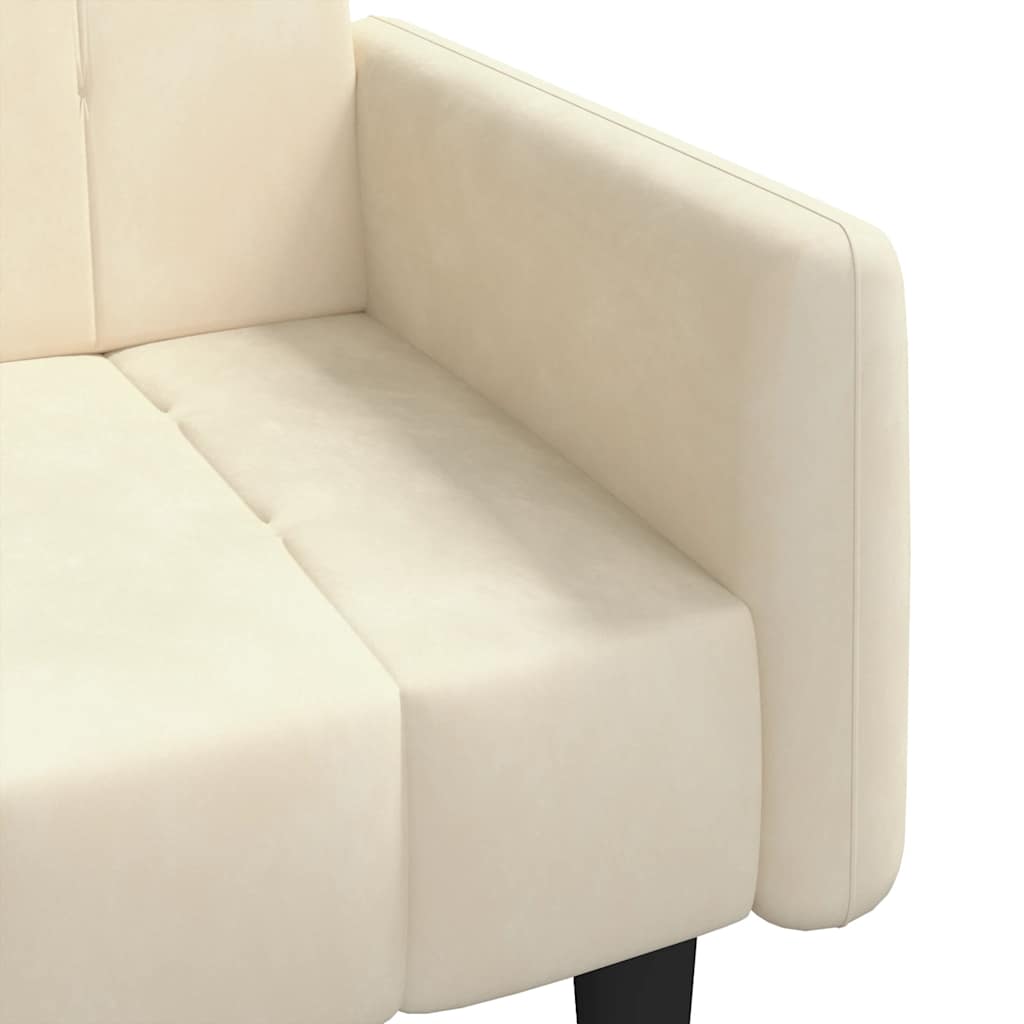 Bäddsoffa 2-sits gräddvit sammet