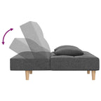 Bäddsoffa 2-sits med två kuddar ljusgrå tyg