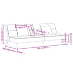 Bäddsoffa 2-sits med två kuddar svart tyg