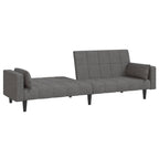 Bäddsoffa 2-sits med två kuddar ljusgrå tyg