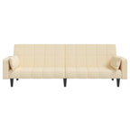 Bäddsoffa 2-sits med två kuddar gräddvit tyg