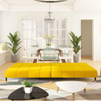 Bäddsoffa 2-sits gul sammet