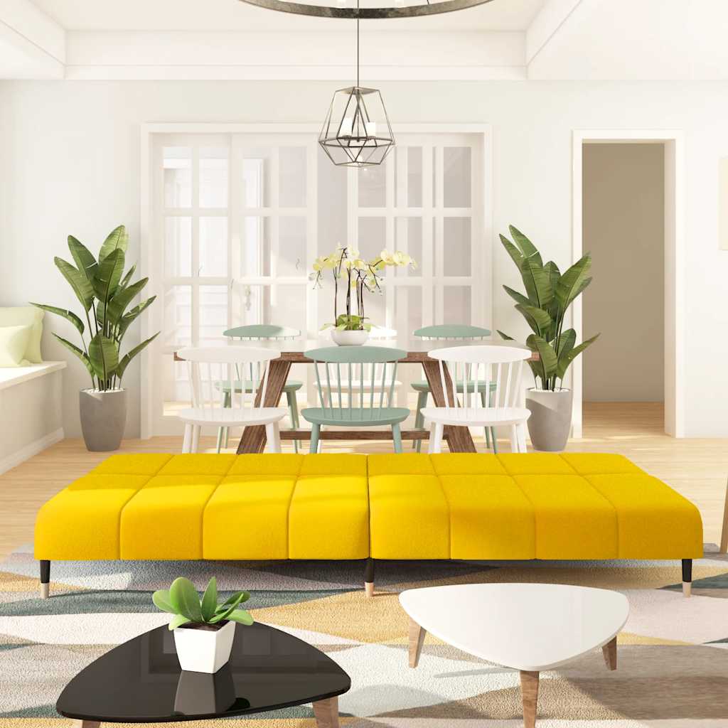 Bäddsoffa 2-sits gul sammet