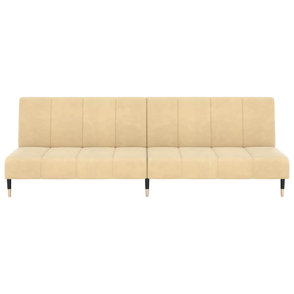 Bäddsoffa 2-sits gräddvit sammet