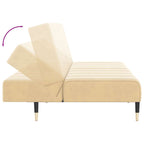 Bäddsoffa 2-sits gräddvit sammet