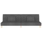 Bäddsoffa 2-sits med två kuddar mörkgrå tyg