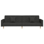 Bäddsoffa 2-sits med två kuddar svart tyg