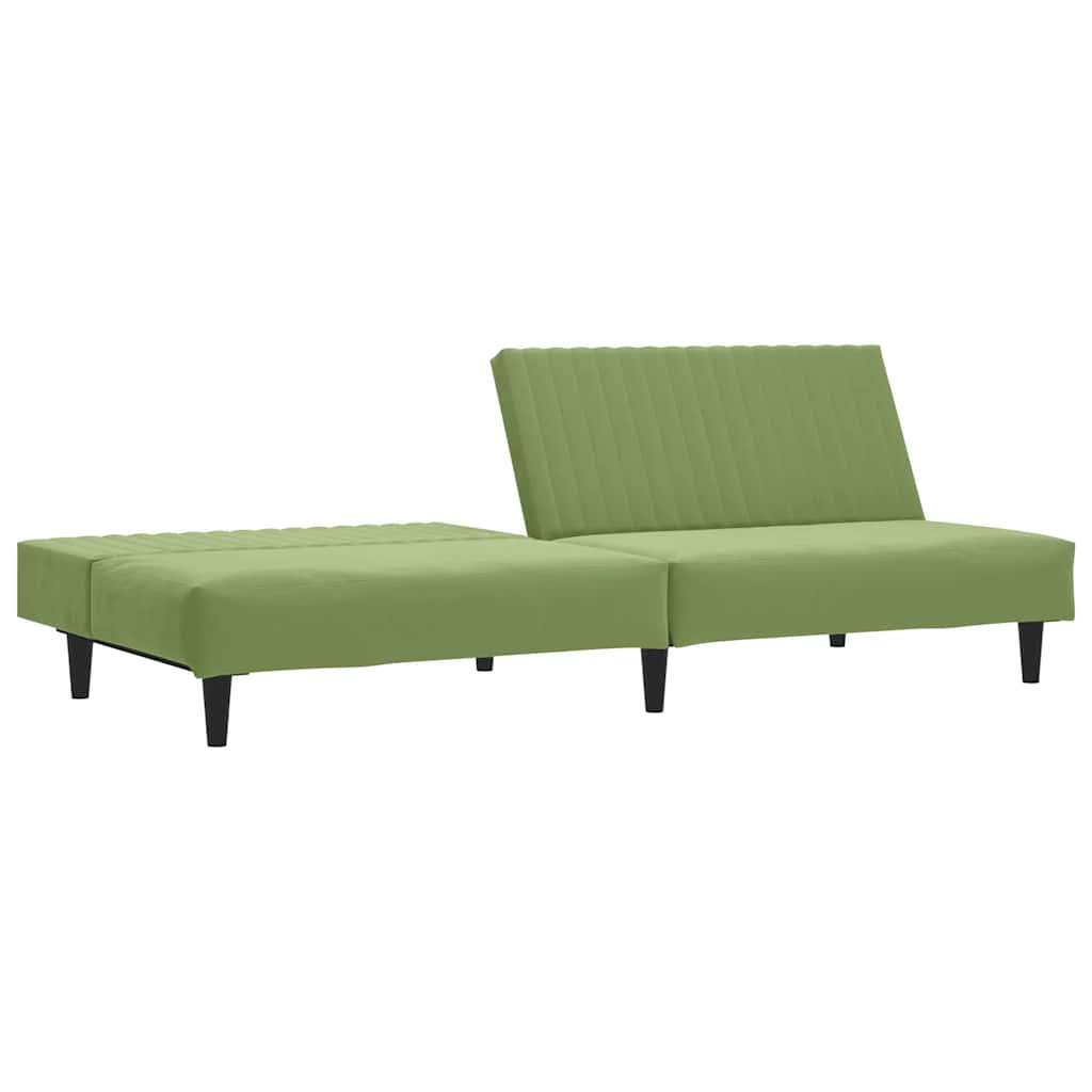 Bäddsoffa 2-sits ljusgrön sammet