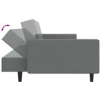 Bäddsoffa 2-sits grå konstläder