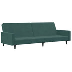 Bäddsoffa 2-sits med fotpall mörkgrön sammet