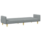 Bäddsoffa 2-sits med fotpall ljusgrå tyg