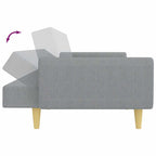 Bäddsoffa 2-sits med fotpall ljusgrå tyg
