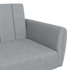 Bäddsoffa 2-sits med fotpall ljusgrå tyg