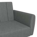 Bäddsoffa 2-sits med fotpall mörkgrå tyg