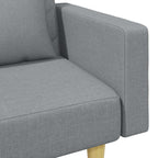 Bäddsoffa 2-sits med kuddar och fotpall ljusgrå tyg