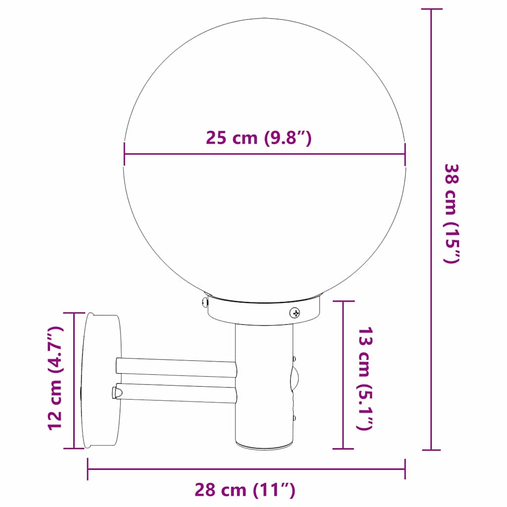 Nerulis - Utomhus vägglampa Svart 28 x 25 x 38 cm Rostfritt stål