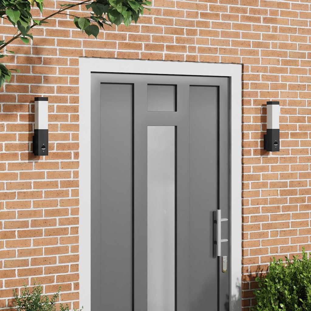 Solvano - Utomhus vägglampor 2 pcs Svart 10.5 x 6 x 35 cm Rostfritt stål