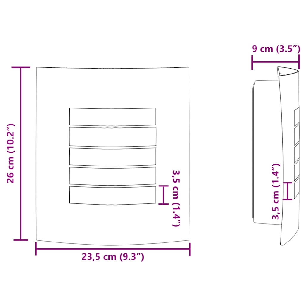 Zernelle - Utomhusvägglampa Silver 23.5 x 10.5 x 26 cm Rostfritt stål