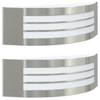 Arlumo - Utomhus vägglampor 2 pcs Silver 32 x 10 x 10 cm Rostfritt stål