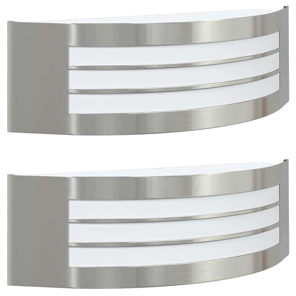 Arlumo - Utomhus vägglampor 2 pcs Silver 32 x 10 x 10 cm Rostfritt stål