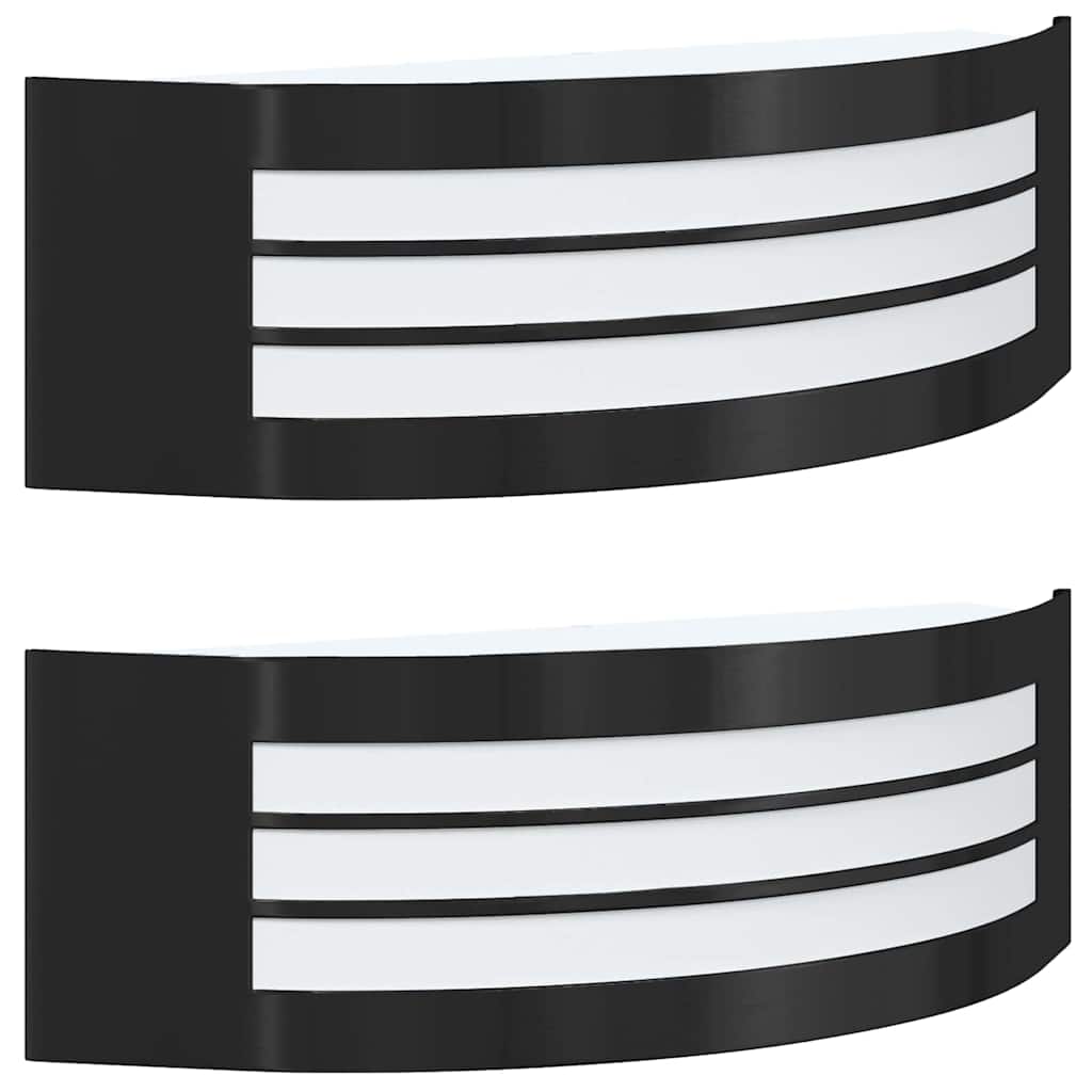 Candelis - Utomhus vägglampor 2 pcs Svart 32 x 10 x 10 cm Rostfritt stål