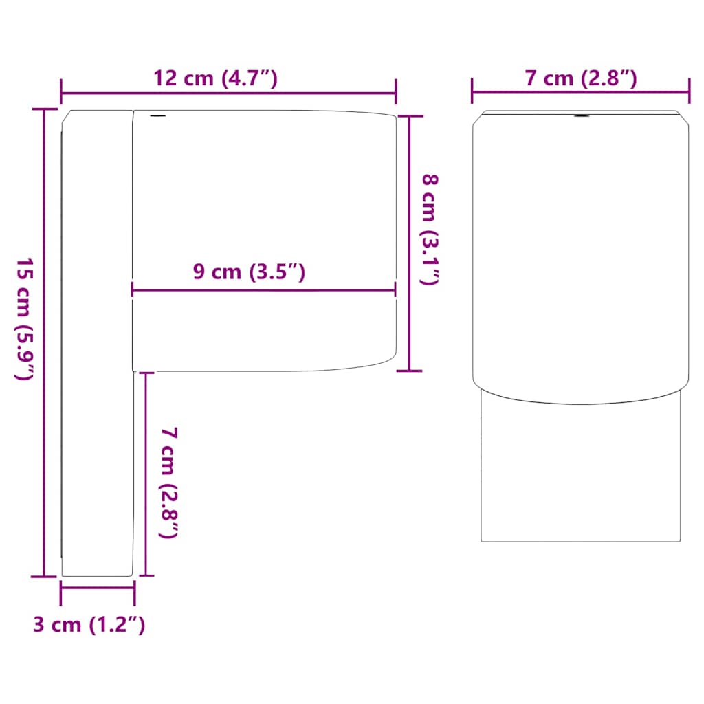 Zavesso - Utomhus vägglampa Svart 12 x 7 x 15 cm Rostfritt stål