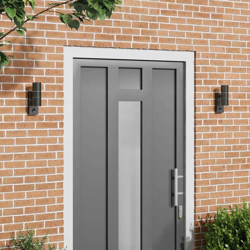 Zavari - Utomhus vägglampor 2 pcs Svart 7 x 10 x 22 cm Rostfritt stål