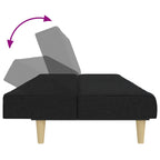 Bäddsoffa 2-sits med fotpall svart tyg