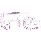 Bäddsoffa 2-sits med fotpall mörkgrå sammet