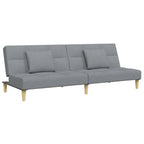 Bäddsoffa 2-sits med fotpall ljusgrå tyg