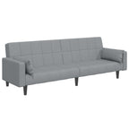 Bäddsoffa 2-sits med fotpall ljusgrå tyg