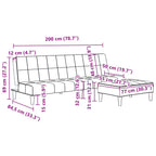 Bäddsoffa 2-sits med fotpall mörkgrå sammet