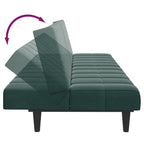 Bäddsoffa 2-sits med fotpall mörkgrön sammet