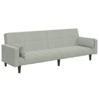 Bäddsoffa 2-sits med fotpall ljusgrå sammet