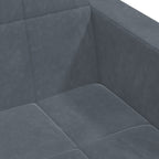 Bäddsoffa 2-sits med fotpall mörkgrå sammet