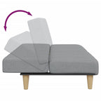 Bäddsoffa 2-sits med fotpall ljusgrå tyg