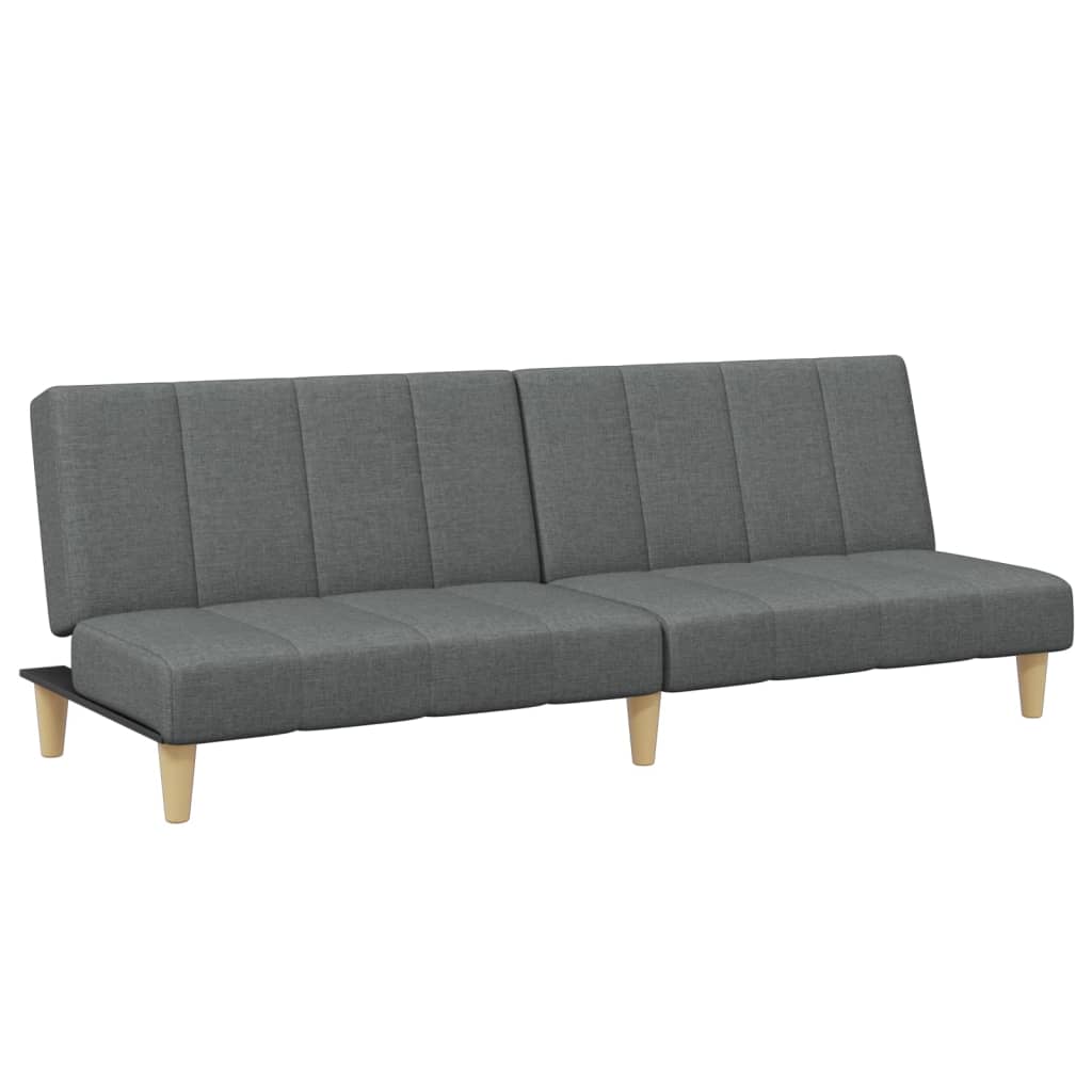 Bäddsoffa 2-sits med fotpall mörkgrå tyg