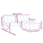 Bäddsoffa 2-sits med fotpall mörkgrå sammet