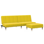 Bäddsoffa 2-sits med fotpall gul sammet
