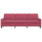 3-sitssoffa vinröd 210 cm sammet